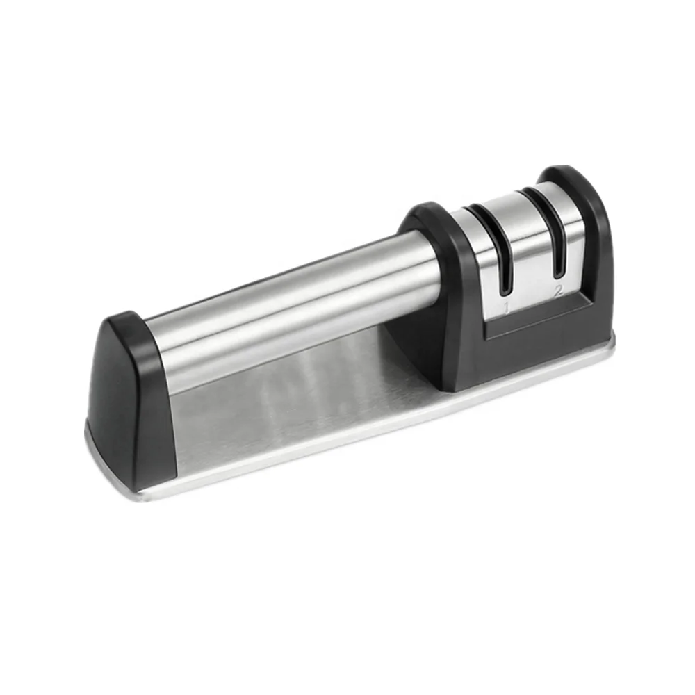 
2 Stage Diamond Coated Sharpening with Ceramic Rod - Non-slip Base Sharpening Knife 
