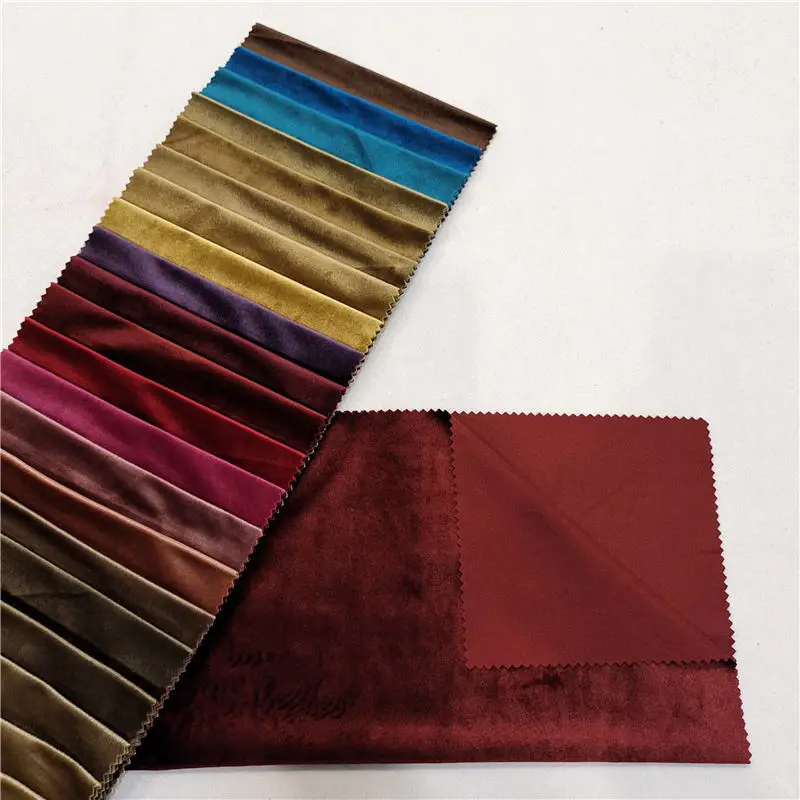 sofa fabric manufacturer luxury modern  hotel soft plain solid polyester velvet sofa  interior decoration fabric