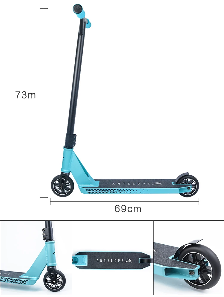 
High quality chrome steel T-bar stunt scooter with 110mm aluminum core wheels for adults and teenagers 