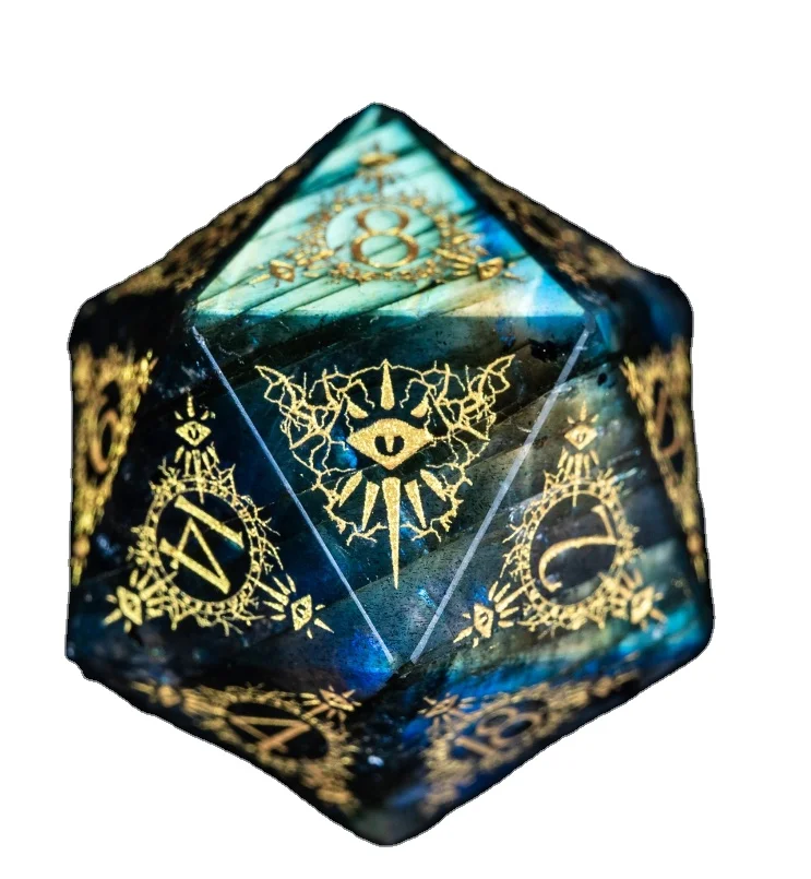 D & d ролевые острые края игральные кости драгоценный камень металл многогранное прозрачное стекло Руна обсидиан dnd