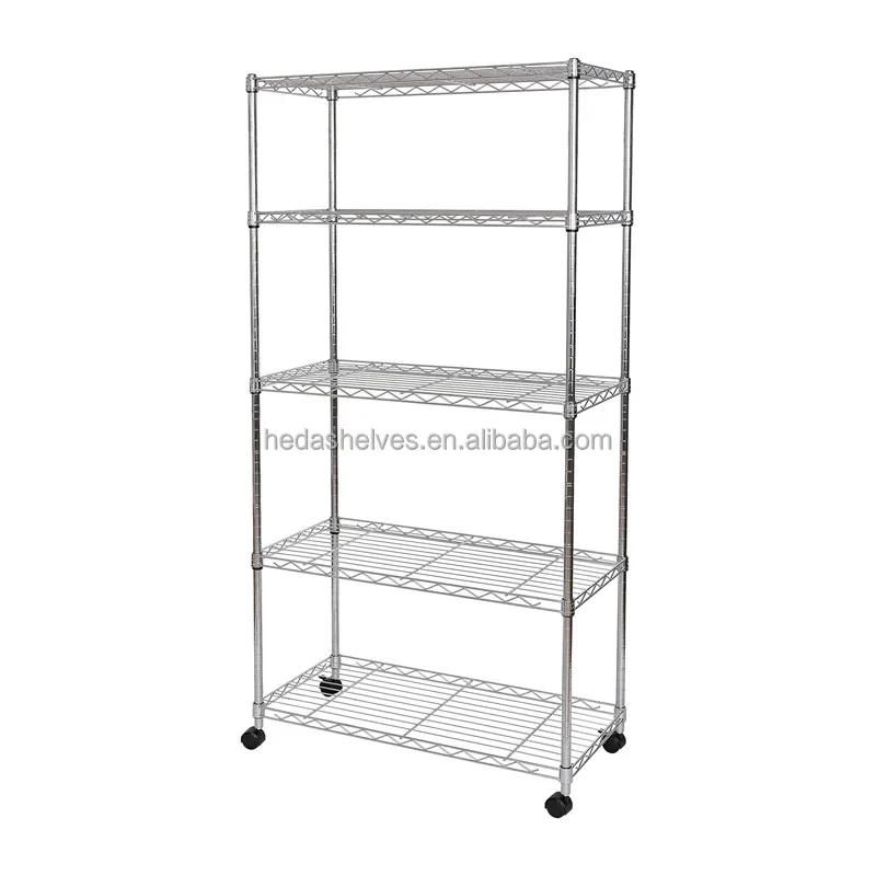 6 Tiers Steel Rack Chrome Wire Shelving Unit Metal Garage Racks Wire Shelf