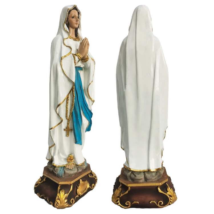15cm Resin Virgin Mary Statue Lourdes Figurine Religious Sculpture Crafts