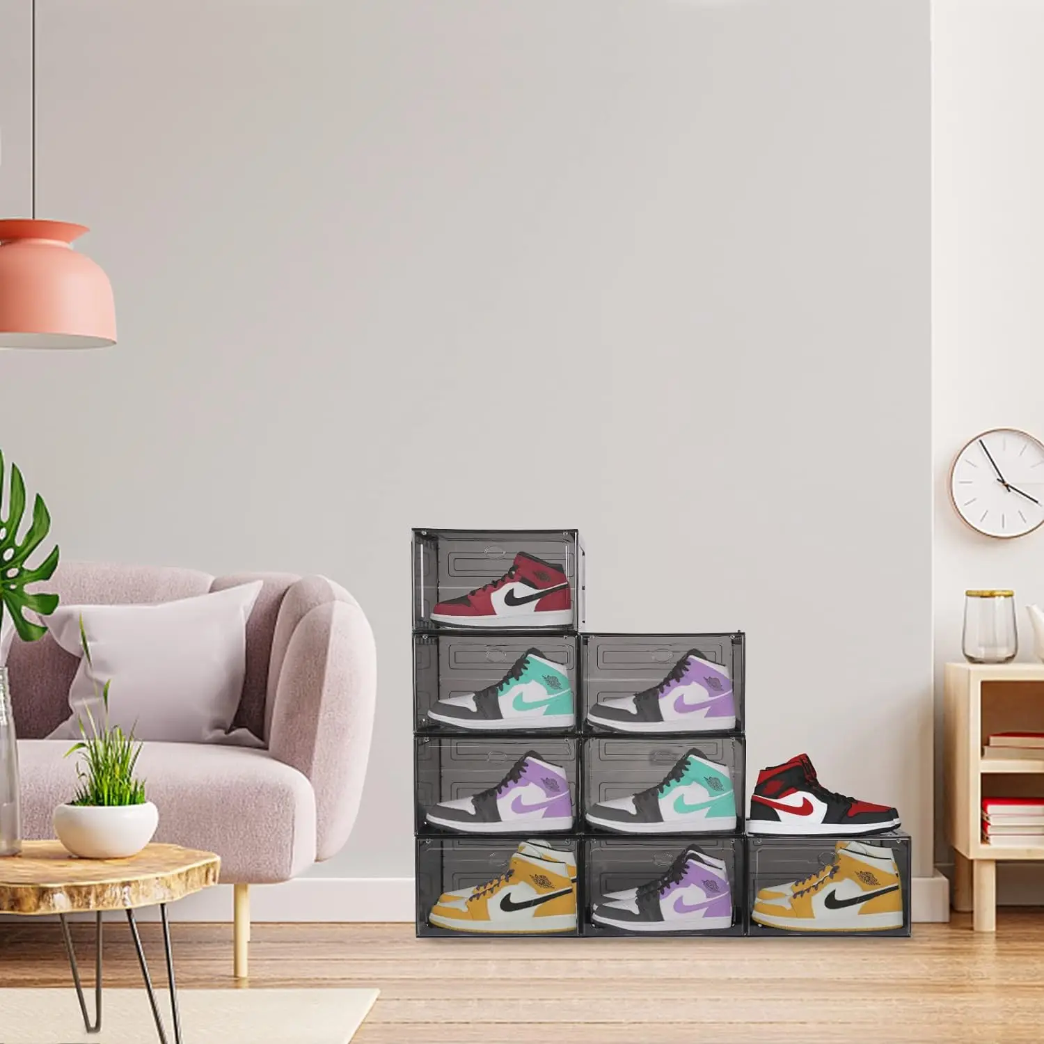 foldable shoe storage box  shoe box storage acrylic us warehouse