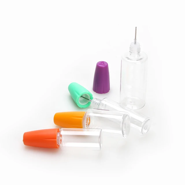 Round Plastic 10ML 15ML 20ML 30ML Plastic Dropper Needle Tip Cap With Childproof Cap Bottle