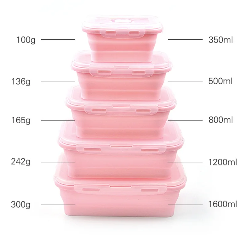 100% Food Grade Durable Insulated Airtight Collapsible Food Storage Container Lunch Box for Kids