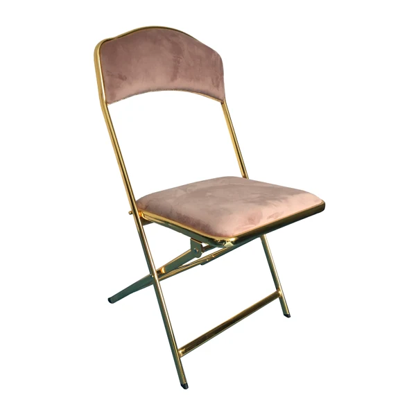 High quality steel gold chrome foldable gold wedding chair