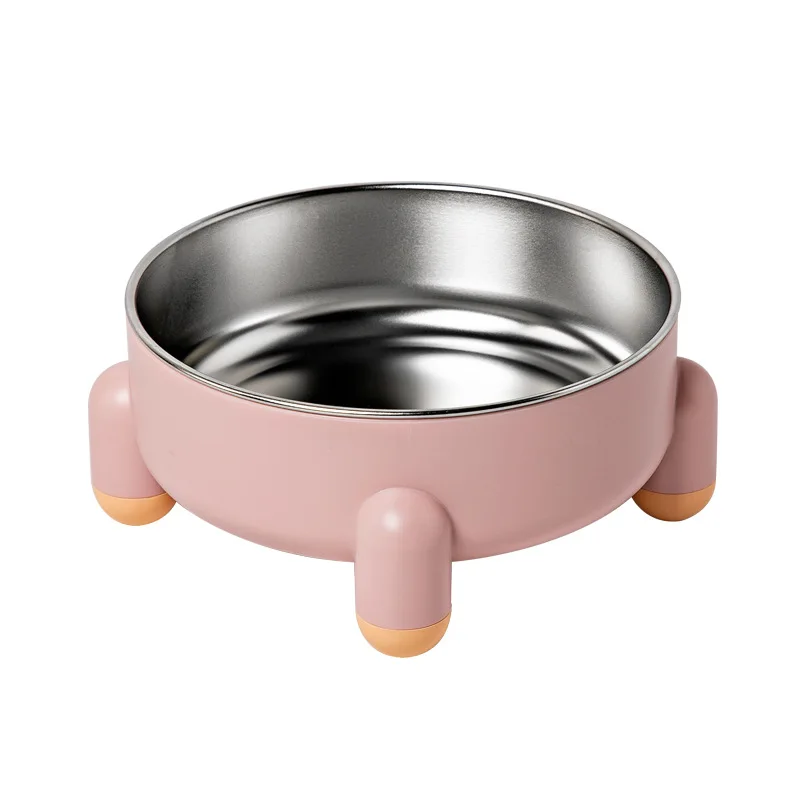 Wholesale Pet Supplies Round Stainless Steel Feeding Bowls Double Walled Pet Dog Bowls Custom Spill Proof Dog Food Bowls
