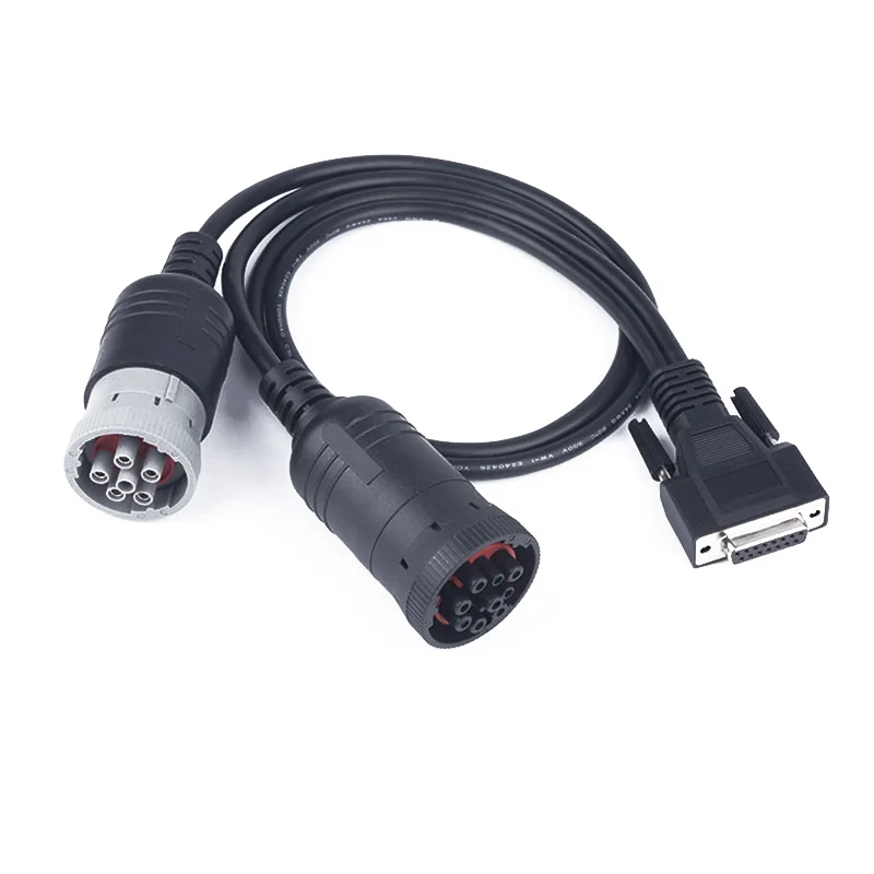 Applicable to db15pin connecting cable Cummins 9-pin transfer cable6pin truck engine diagnosis cable j1939