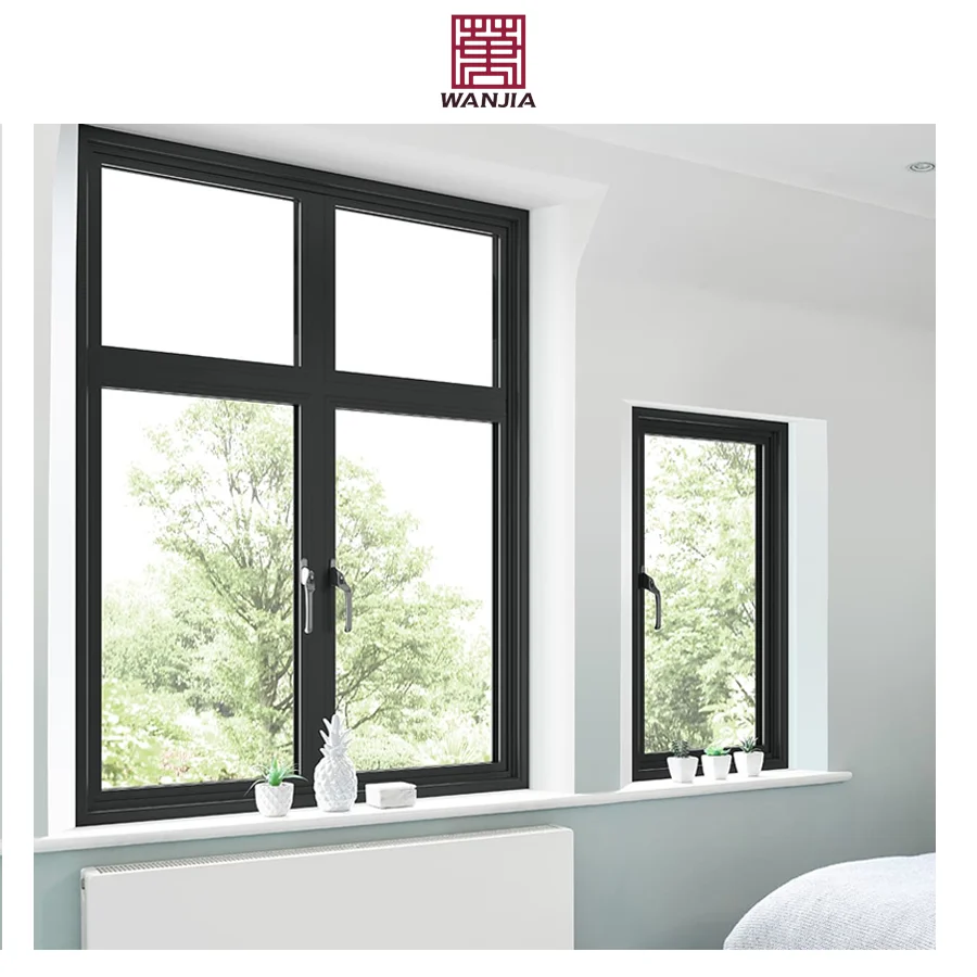 WANJIA simple design aluminum french casement window CE certificates casement windows