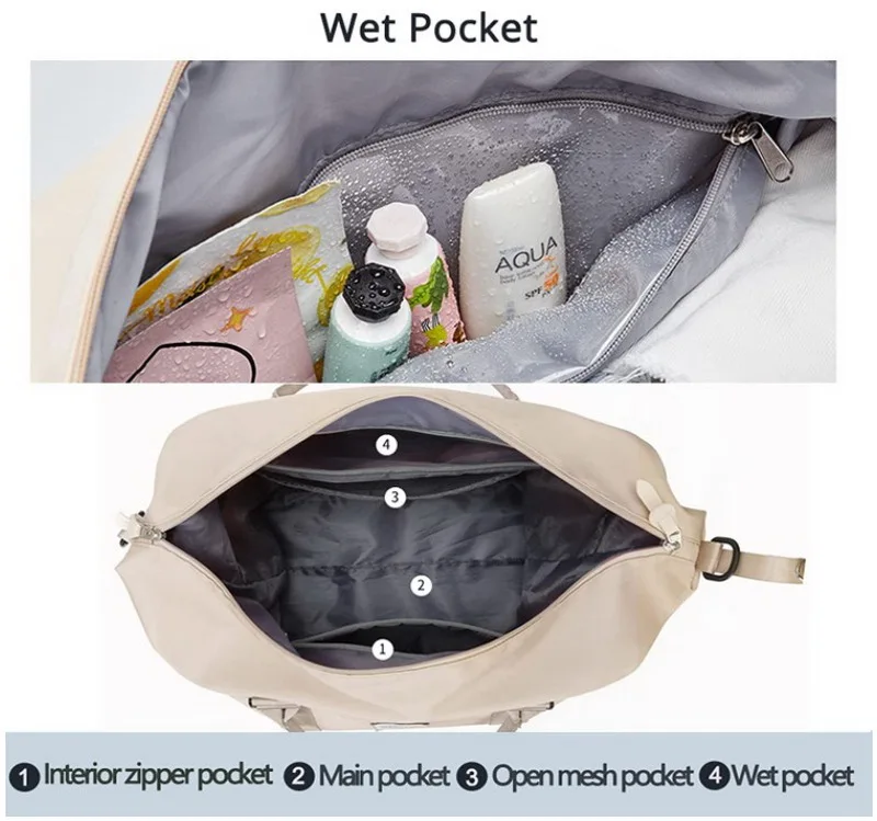 Large capacity women custom weekend duffle gym bags high quality custom new swim dance sports duffel bag