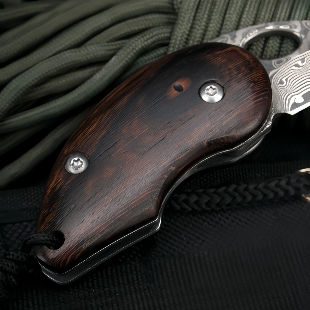 New Arrival Damascus Steel Camping Hunting Folding EDC  Pocket Folding Outdoor Survival Small Tactical Mini Knife