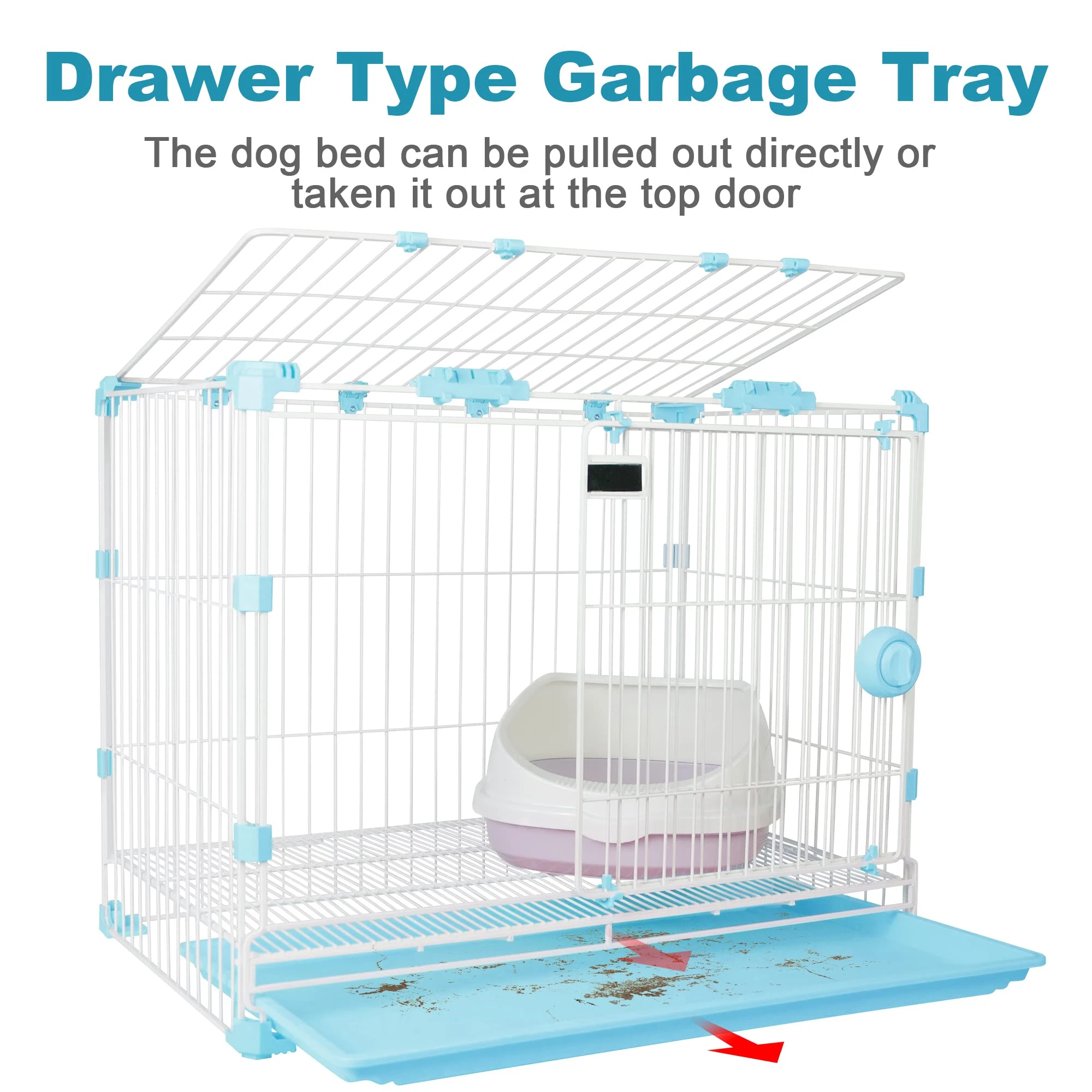 Best Selling Wholesale Black Metal Dog Cover Bed And Pad Reversible Washable Mat Aluminium Large On Wheel Pet Crate