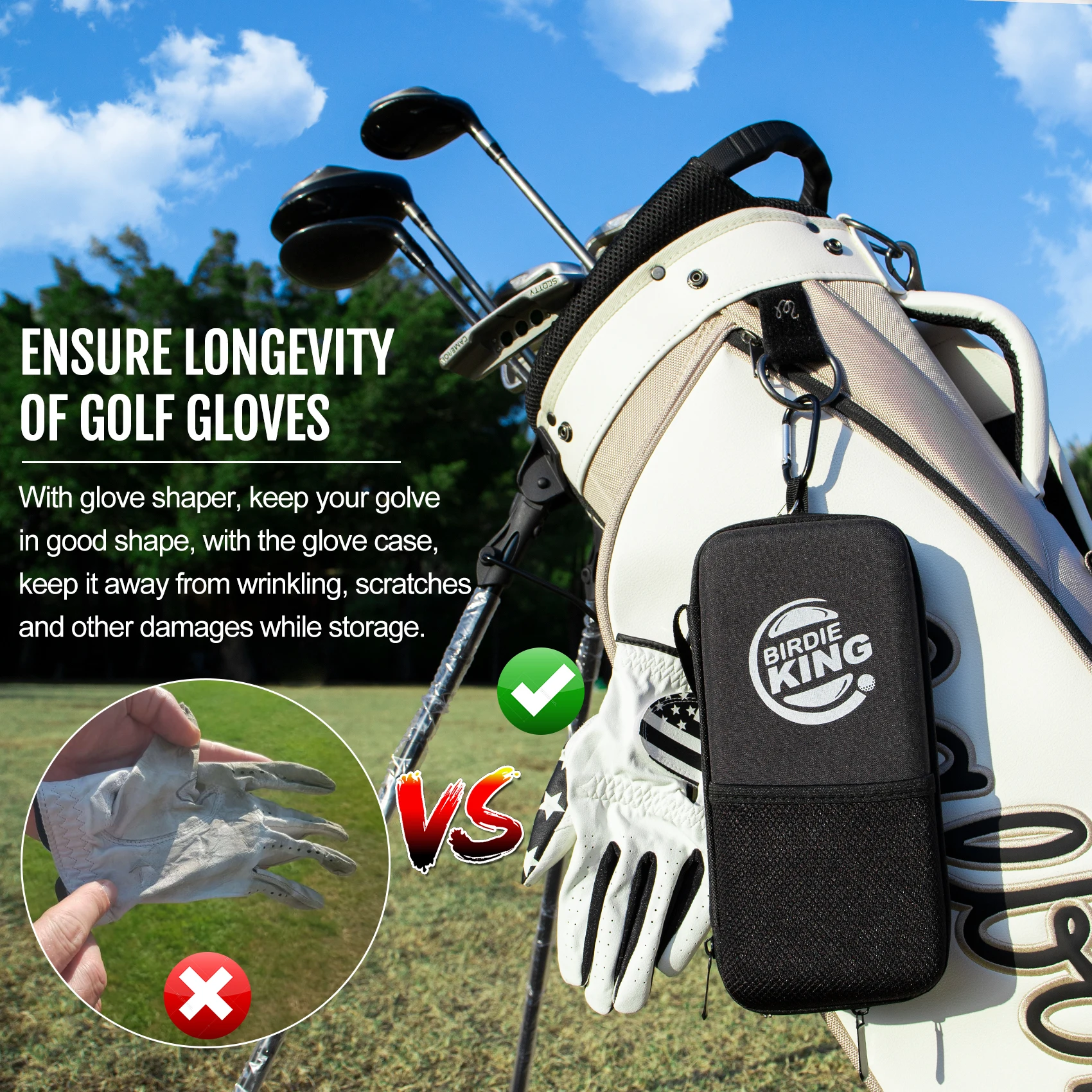 Oem Custom Portable Golf Glove Storage Case Multipurpose Waterproof Golf Accessory Bag Golf Glove Holder Case