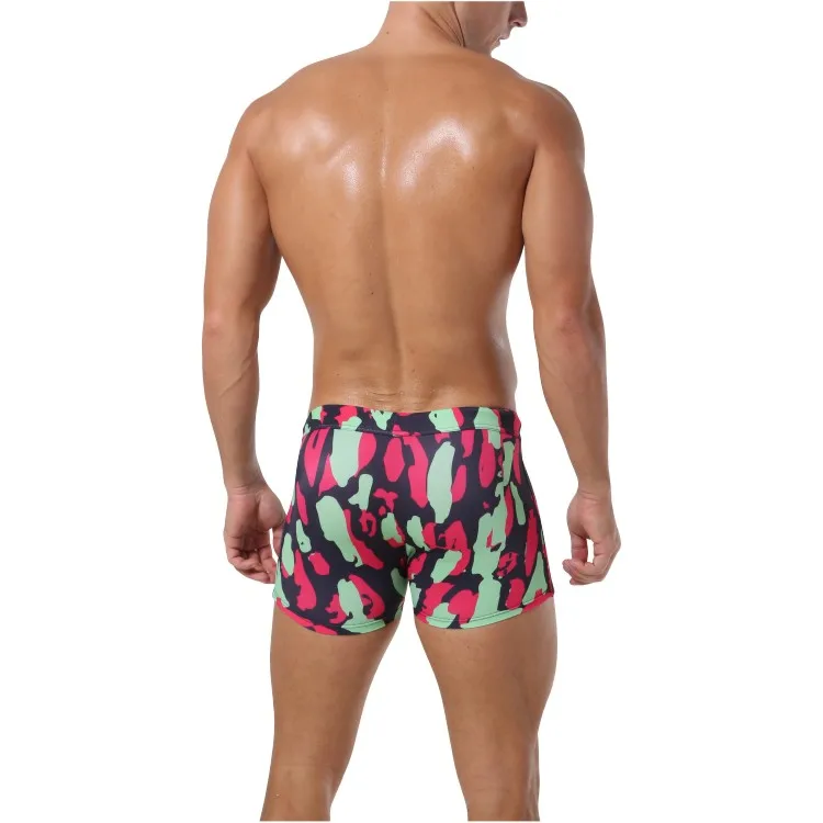 OEM top polyester printed quick dry swim shorts beachwear surfing swimming trunks
