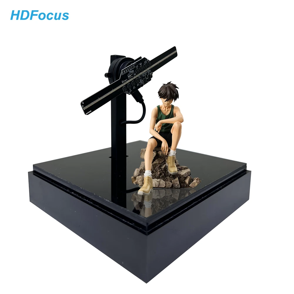LED Fan 3D Hologram Display Toys Cartoon Action Figure Exhibition With Transparent Cover Fan Hologram 3D Holographic Projector