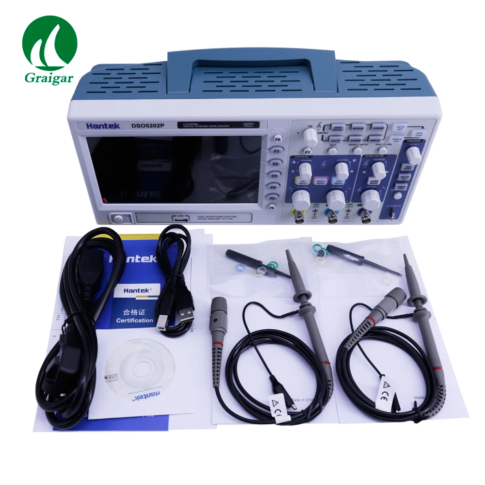 Hantek DSO5202P Handheld Digital Storage Oscilloscope 200MHz 1GSa/s 2 Channels 40K Memory Depth Oscilloscope
