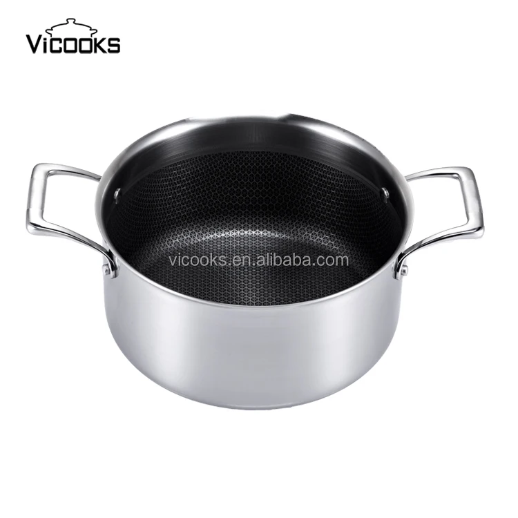 Modern Design Tri-Ply Stainless Steel Stock Casserole Pot Includes Lid Pot Casserole