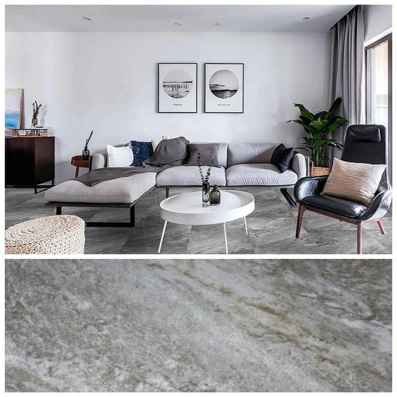 Spc Quick Unilin Lock Factory Supplier Deep Embossed Plastic PVC Stone Pattern Vinyl Flooring Click Lock System Simple Color