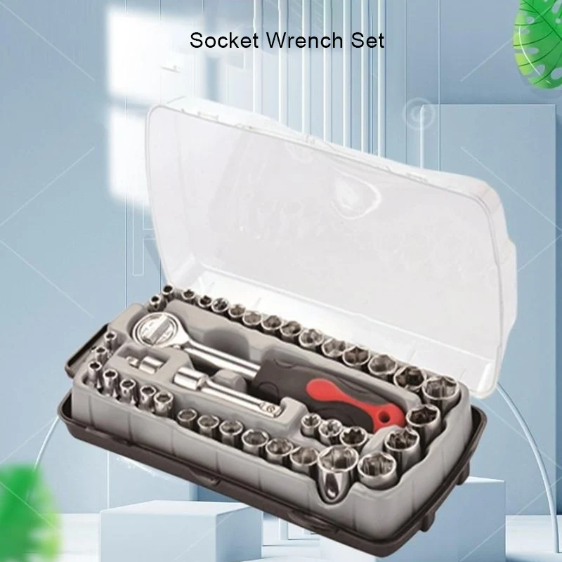 40PCS Full Combination Vehicle Hand Tool Set Car Repair Socket Wrench Set with Ratchet Handle