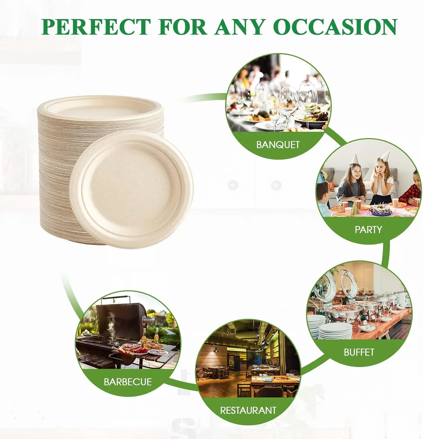 2024 hot sale  Sugarcane Bagasse Pulp Plate Biodegradable Disposable  Paper Tray