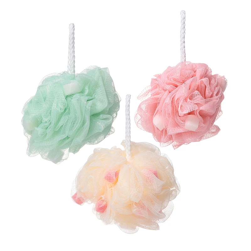 Private Label Daily Use Natural Body Scrubber Mesh Shower Bath Balls Sponge Loofah Bath Sponge Wipe Body for Exfoliating C049