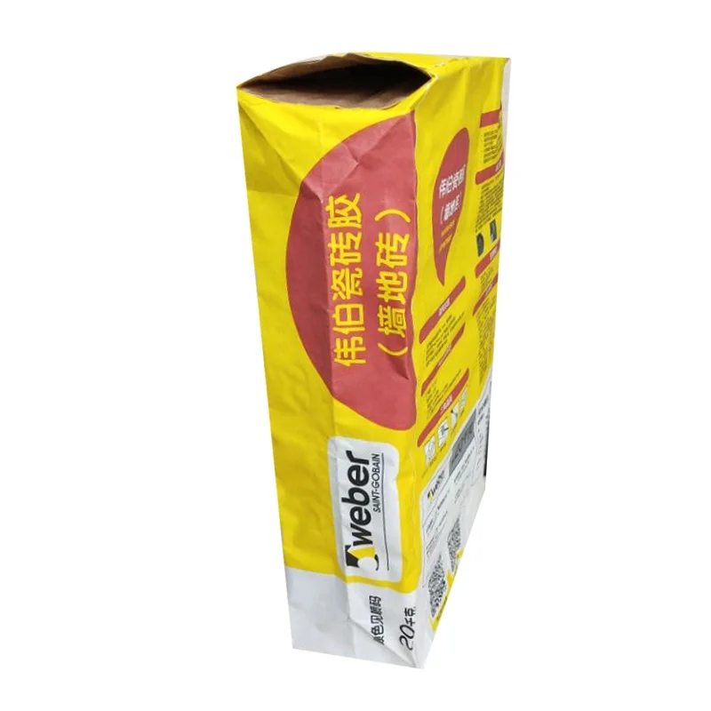25kg ad star Block bottom valve bag for cement ggbs slag with Kraft paper Ceramic Tile Adhesive paper packing bag