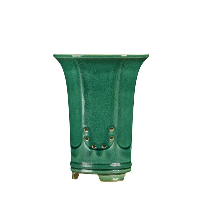 Tall clay pots glazed bonsai planter pots for bonsai tree