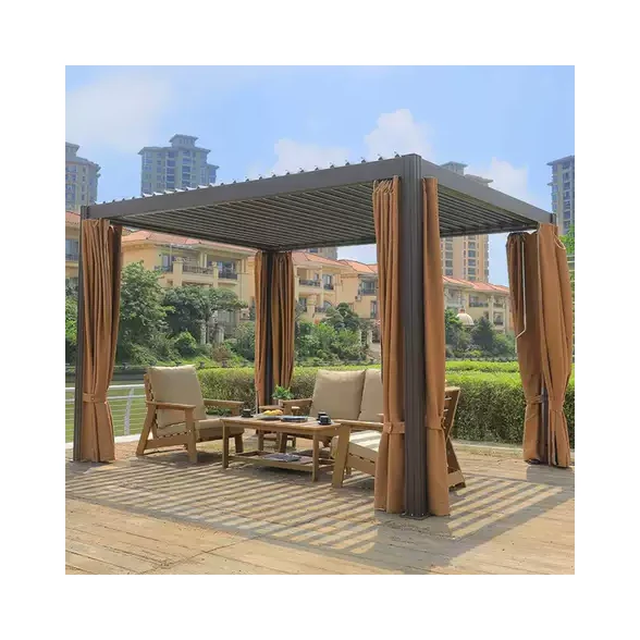 Chinese Garden Custom Printed Pergolas Gazebo Aluminum Pavilion Outdoor
