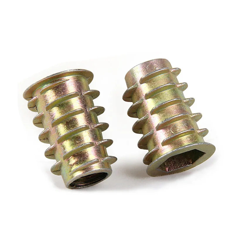 Zinc carbon steel wooden Furniture wood flange insert nut threaded inserts nuts with washer