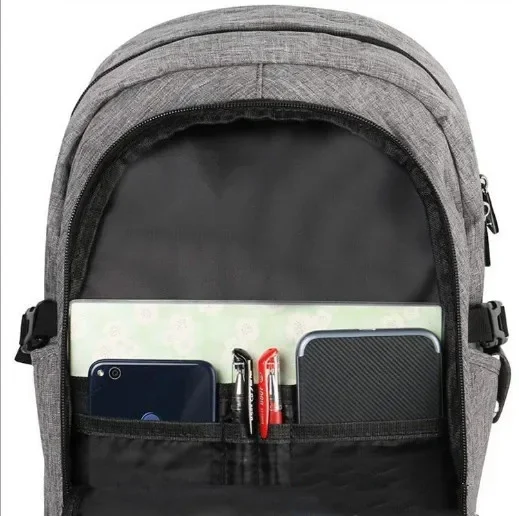 Popular OEM ODM Black Business Laptop Backpack with USB Port Lock Theft Travel