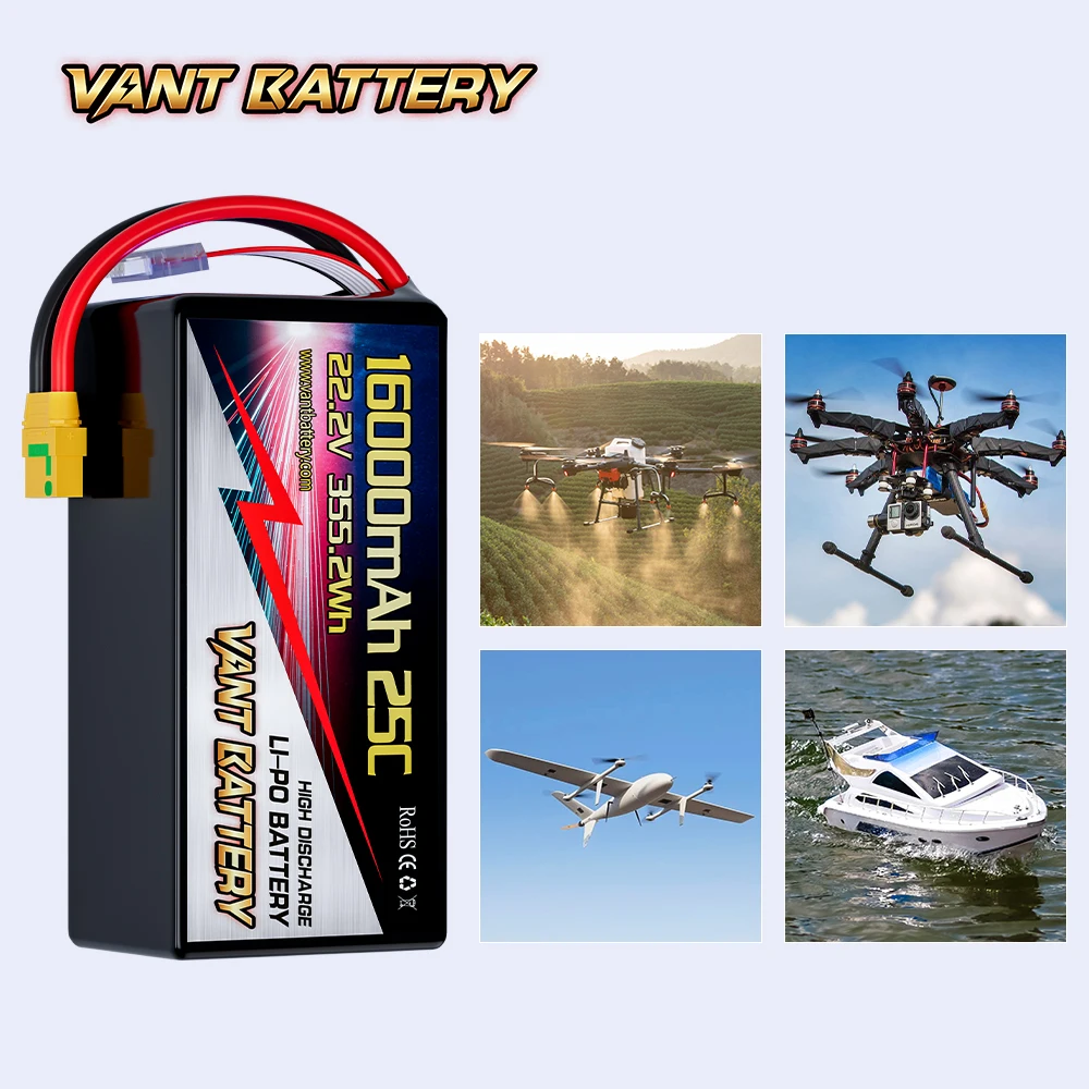 Vant 6S drone battery 16000mah 22.2V 25C 6S llipo drone battery for FPV frame 7/8/10/13 inch fpv battery