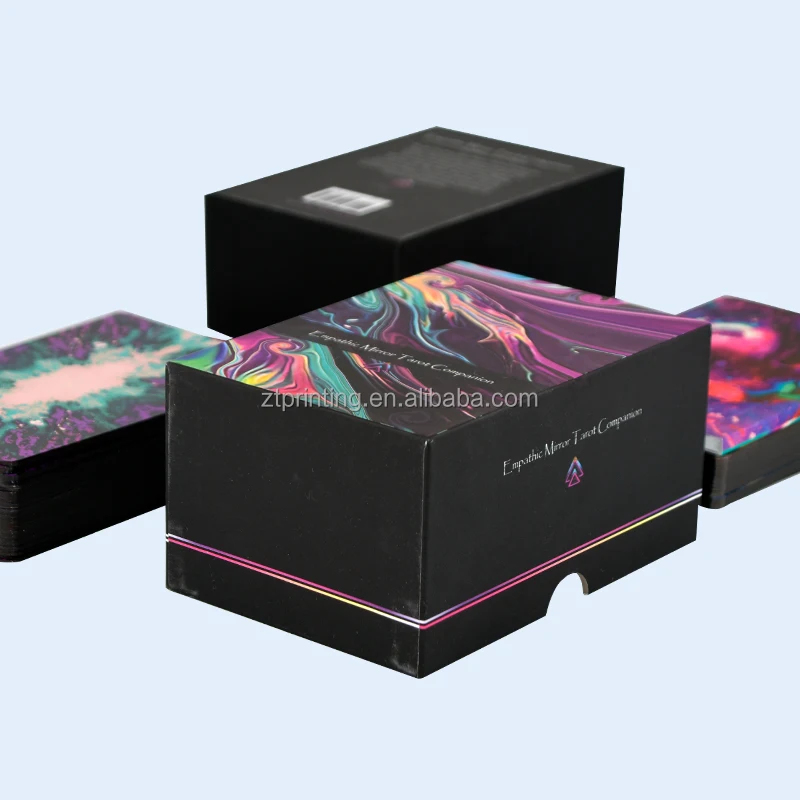 2024 Oracle Playing Wholesale Game Customized Flash Decks Daily Positive Affirmation Guidebook Gold Edge Tarot Cards