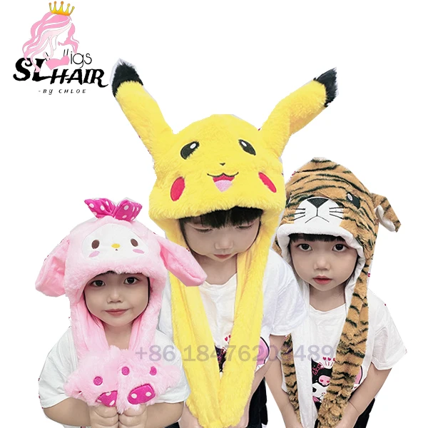 free sample girls cute animal ear moving hat fuzzy winter hats children airbag animal hats with moving ears