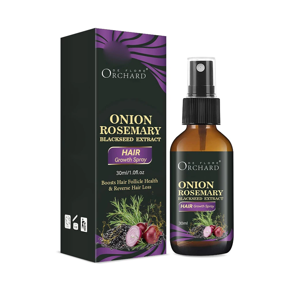 Free Sample Hair Onion Oil With Rosemary And Black Seed Oil Control Hair Loss Promotes Hair Growth Spray