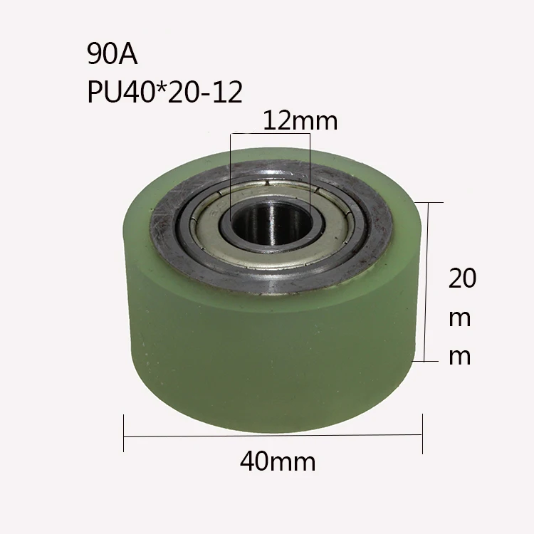 
Diameter 40mm spot built-in bearing 4020-12 Round steel polyurethane coated rubber wheel 