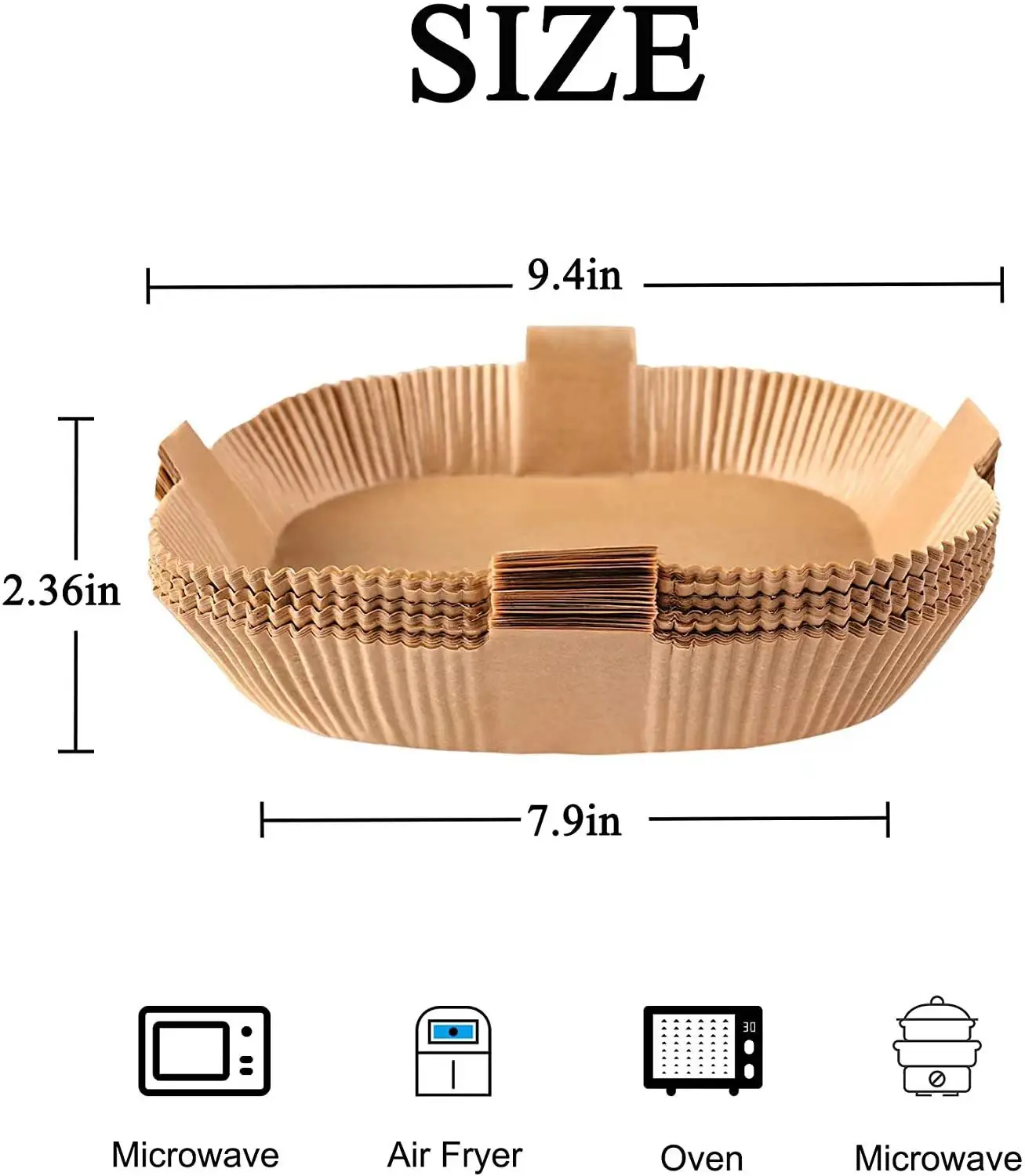 New arrivals air fryer oven Disposable Paper Liners Square Parchment Liner Baking Roasting Paper with lift tape handle