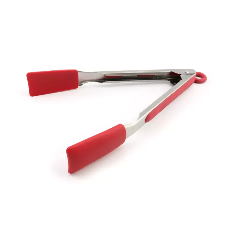 New Product 9/12inch Ecofriendly Silicone Household Flat Food Tongs With Lock