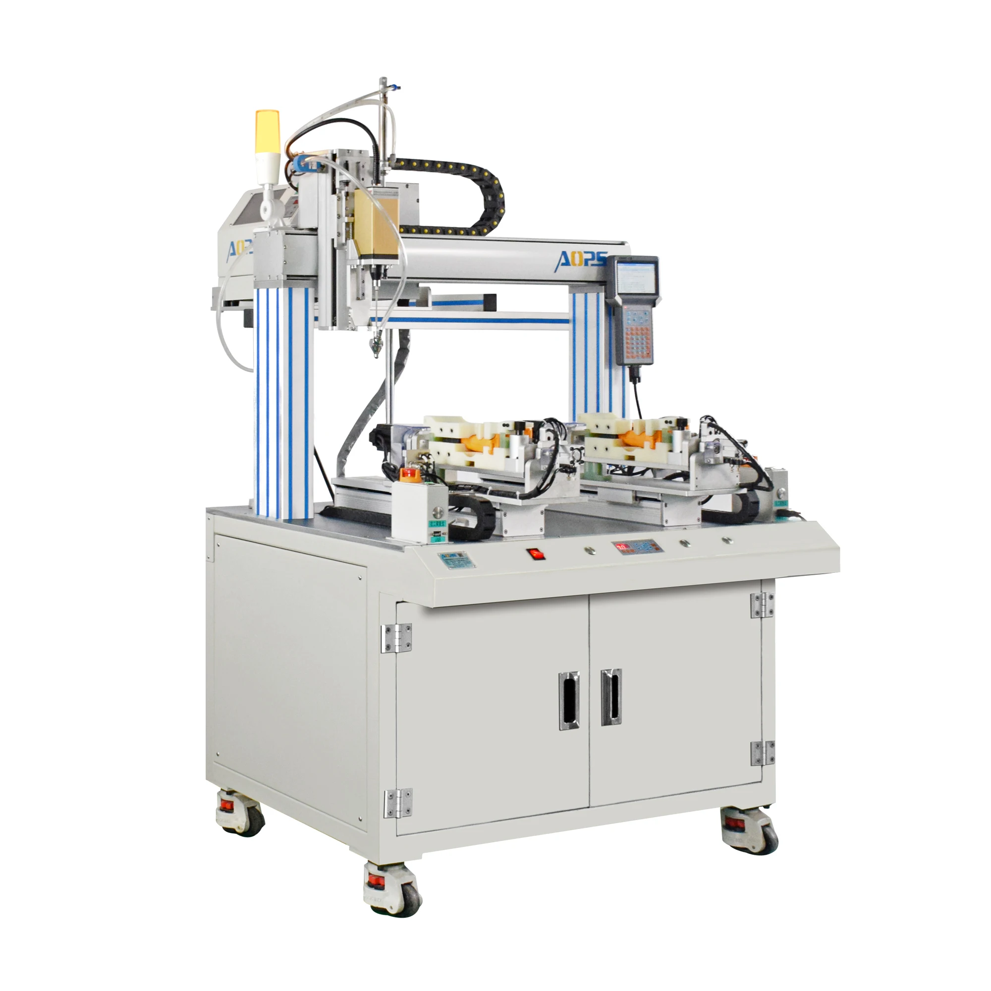 Factory produced mobile data cable Assembly line thread robot automatic screw taking and locking machine