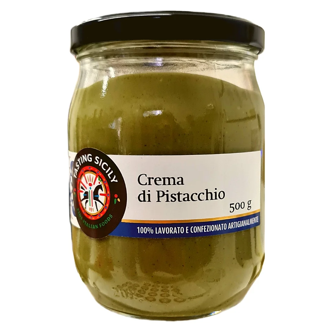 Top Quality 500g Pistachio sweet cream Ideal to be spread on a slice of homemade bread