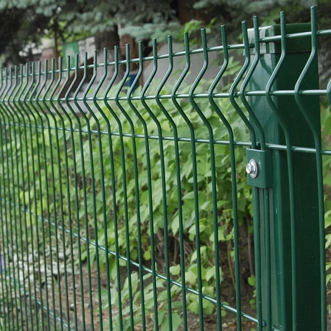 2024 new design green PVC V mesh wire fence