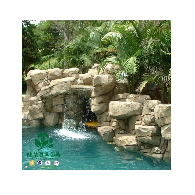 Zhen  Xin QI Crafts newly design fiberglass rock waterfall artificial rock waterfall fountain outdoor/indoor