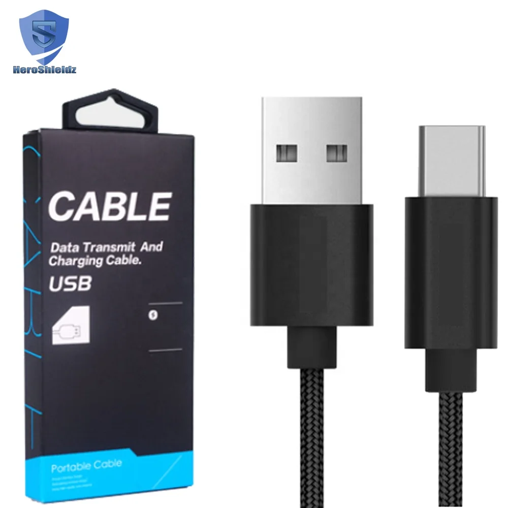 China Factory USB Charger Cable For Samsung Galaxy S8 Plus,2M/6.6FT Strong Nylon Braided Material Type-C Cable Black