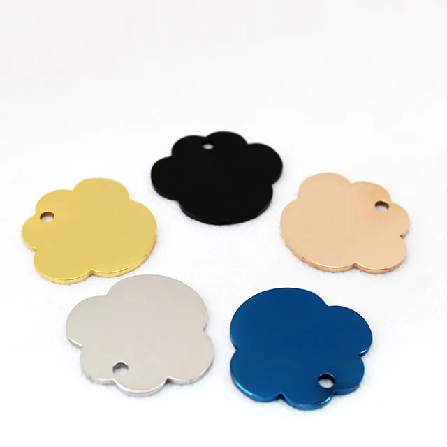 custom Blank aluminum name plate made gold pet gifts blank dog round brass tag Engraving metal tags