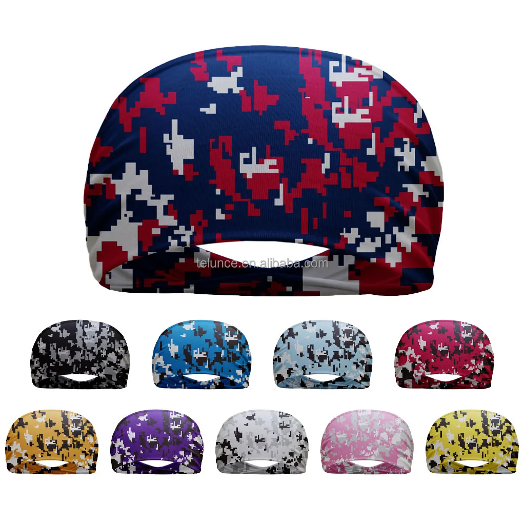 PURE Custom Solid Flag Sports Headbands Wholesale Baseball Football Running Workout Sweatband Hair Headbands Women Men