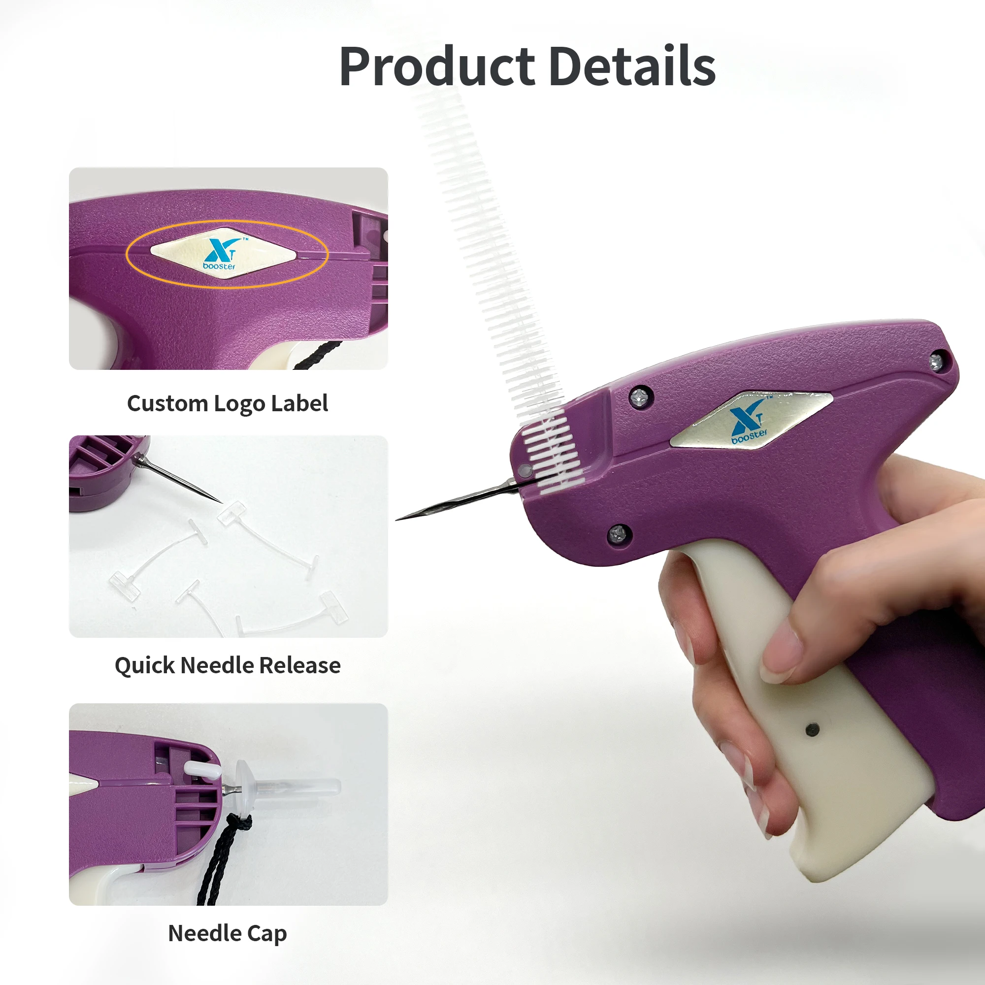 Booster OEM price tag gun labeler openx plastic arrow price micro tag gun machine with needle for clothes hair tie hang label