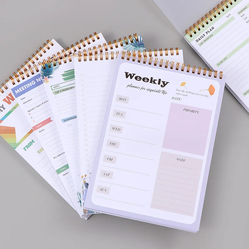 Customized Coil A5 B5 Daily Planner Notebook Time Management To-Do List Notebook