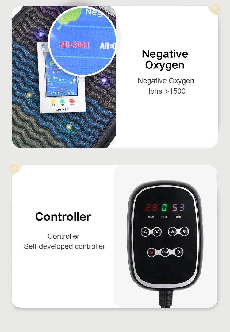 FUERLE Pemf Magnetic Therapy Amethyst Stone Crystal Mat Infrared Massage Mat With Heating Full-body Infrared Pemf Mat