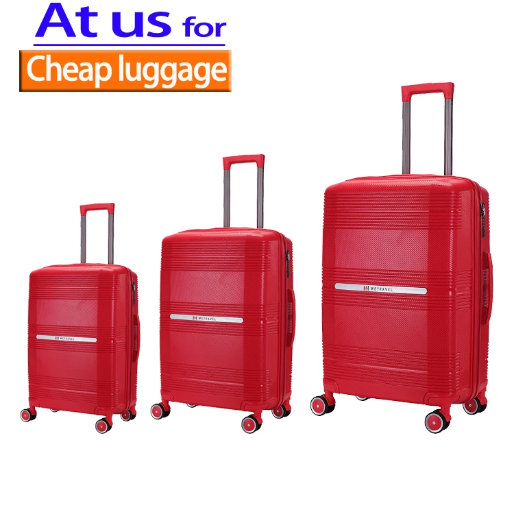 OEM Business Carry-On 20 24 28 Inch 3pcs Set PP Travel Suitcase Koffer 360 Degree Universal Wheels Hard Shell Trolley Luggage