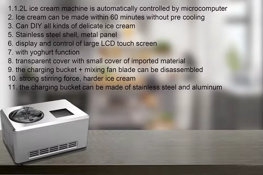 Ice Cream Maker Machine for Home 2L Large Capacity Detachable Easy to Clean Electric Household Dairy Notebook Family DIY