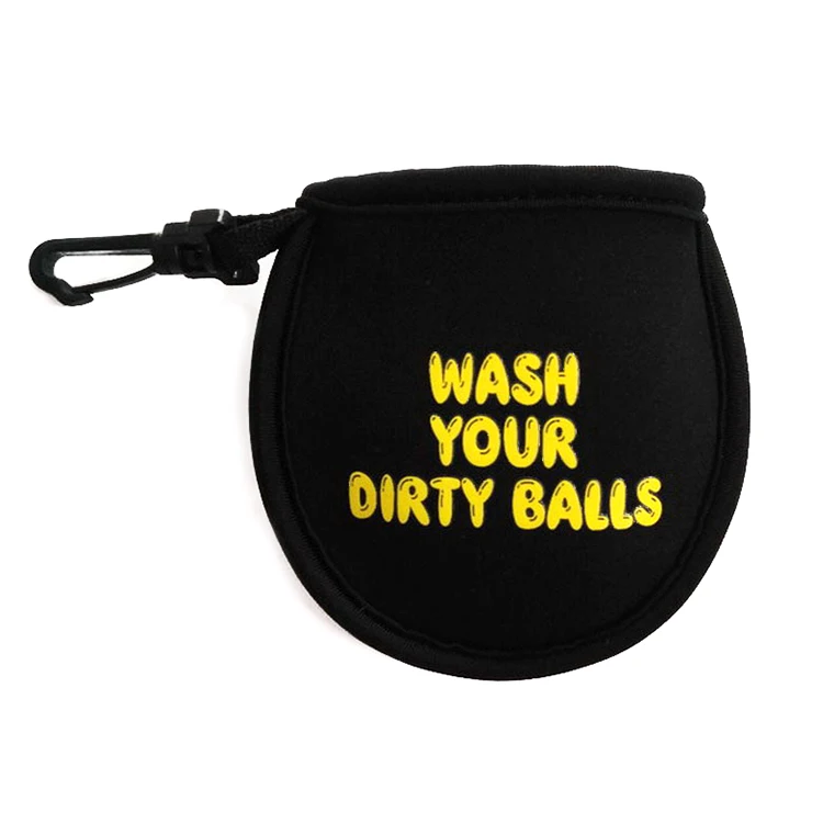 
Professional factory customized neoprene golf ball washer pouch with clip 